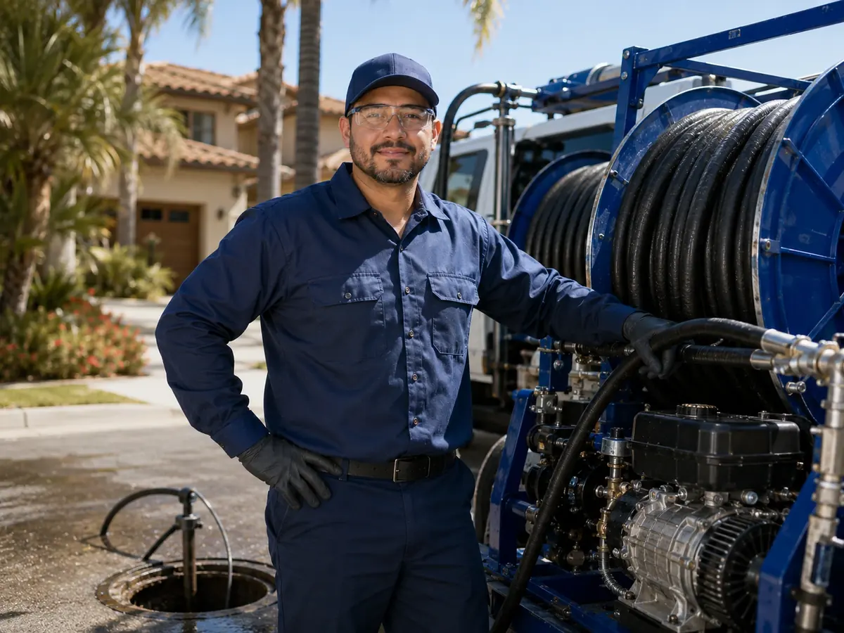 Hydro jet sewer cleaning in Cantil