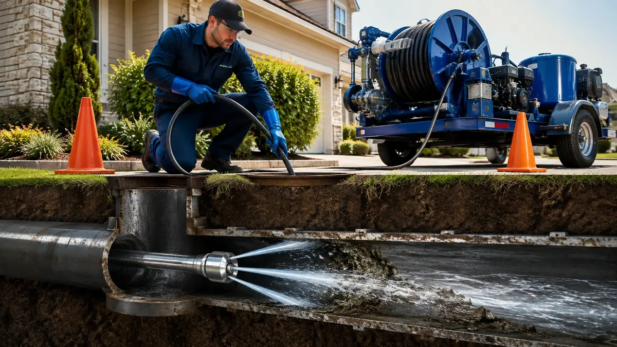 Main Sewer Line Hydro Jet Cleaning in Cantil